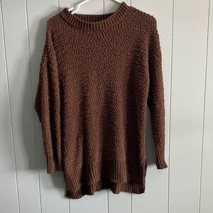 Zenana Outfitters Textured Brown Sweater
